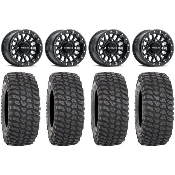 Raceline Podium Bdlk 15" Bk Wheels 33" XCR350 Tires Can-Am Maverick X3 / Honda Pioneer 1000 / Talon