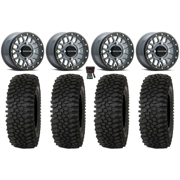 Raceline Podium Bdlk 15" Wheels Gy 32" Roctane STX Tires Polaris RZR XP 1000 / PRO XP / Ranger XP 900/1000