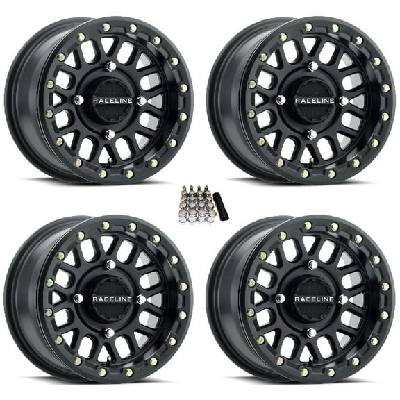 Raceline Podium Beadlock UTV Wheels/Rims Black 15" Polaris RZR 1000 XP / Ranger XP 900/1000