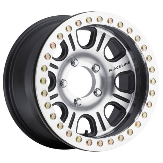 Raceline RT81 Rock 8 17x9.5in/6x139.7 BP/-44mm Offset/107.95mm Bore - Gloss Black Beadlock Wheel