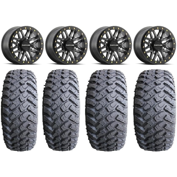 Raceline Ryno Bdlk 14" Gm Wheels 27" MotoHammer Tires Can-Am Commander Maverick Renegade Outlander Defender