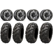 Raceline Ryno Bdlk 14" Gm Wheels 28" Blackwater Tires Kawasaki Mule Pro FXT