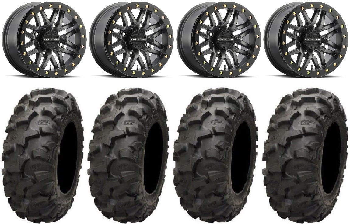Raceline Ryno Bdlk 14" Gm Wheels 30" Blackwater Tires Sportsman RZR Ranger