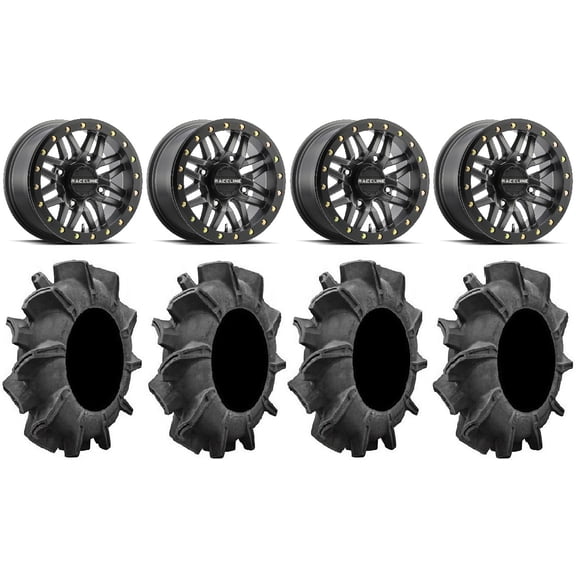 Raceline Ryno Bdlk 14" Gm Wheels 34" Assassinator Tires Sportsman RZR Ranger