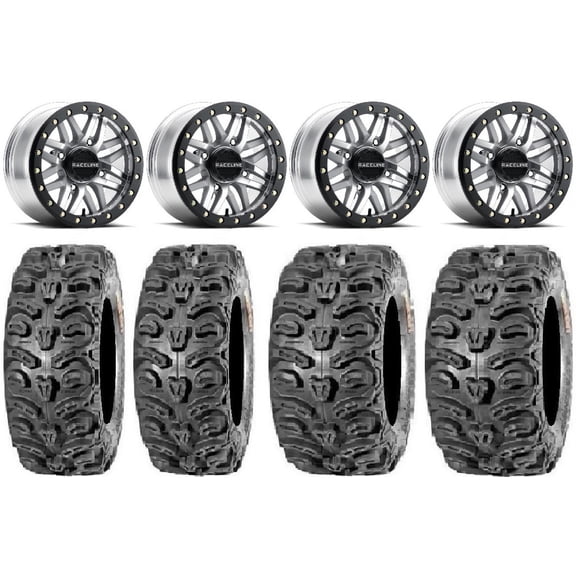 Raceline Ryno Bdlk 14" Mh Wheels 28" Bear Claw HTR Tires Sportsman 550 850 1000