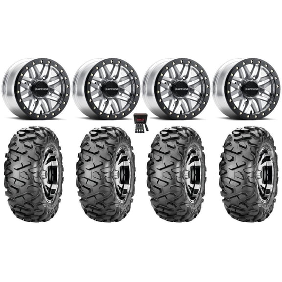 Raceline Ryno Bdlk 14" Mh Wheels 28" BigHorn Tires Can-Am Commander Maverick Renegade Outlander Defender