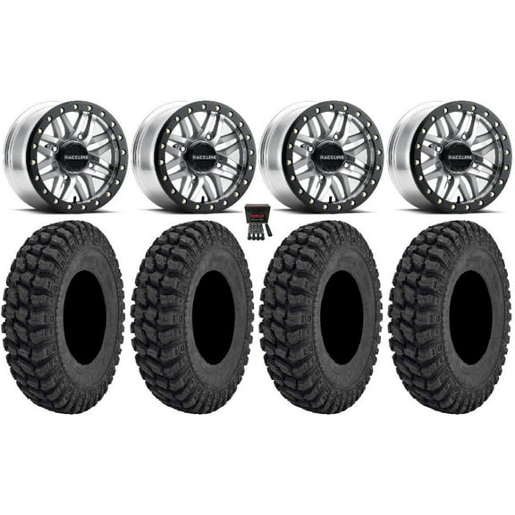 Raceline Ryno Bdlk 14" Wheels Mh 30" Warrior AT Tires Sportsman RZR Ranger
