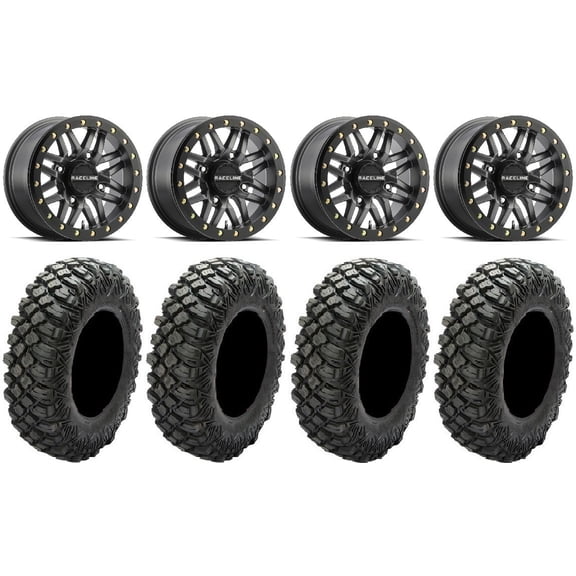 Raceline Ryno Bdlk 15" Gm Wheels 35" Crawler XG Tires Sportsman RZR Ranger
