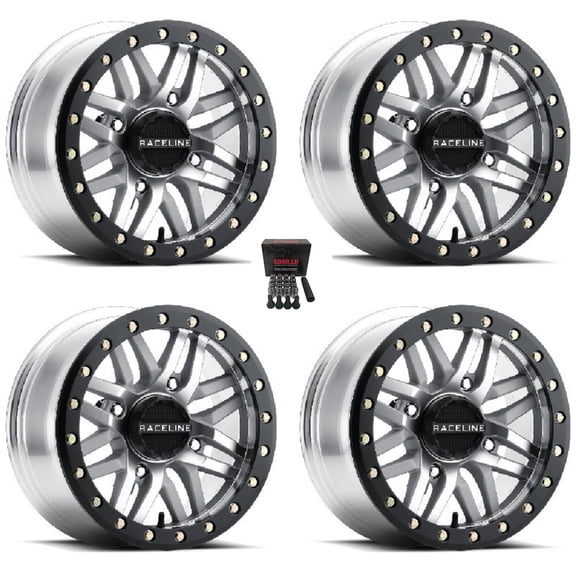 Raceline Ryno Beadlock 15x10 Wide Wheels Machined Kawasaki Mule Pro FXT