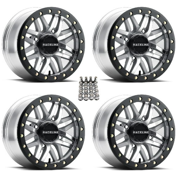 Raceline Ryno Beadlock ATV Wheels/Rims Machined 14" Sportsman RZR Ranger