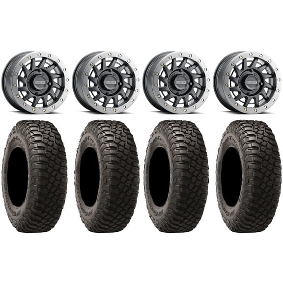 Raceline Squad Bdlk 15" Wheels Bk +10mm 32" BFG KM3 Tires Polaris RZR XP 1000 / PRO XP / Ranger XP 900/1000