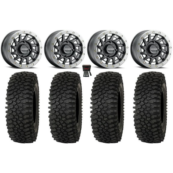 Raceline Squad Bdlk 15" Wheels Bk +10mm 35" Roctane STX Tires Polaris RZR XP 1000 / PRO XP / Ranger XP 900/1000