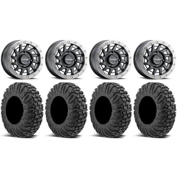 Raceline Squad Bdlk 15" Wheels Bk +38mm 32" MotoVator Tires Polaris RZR XP 1000 / PRO XP / Ranger XP 900/1000