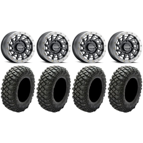 Raceline Squad Bdlk 15" Wheels Bk +38mm 35" Crawler XG Tires Polaris RZR XP 1000 / PRO XP / Ranger XP 900/1000