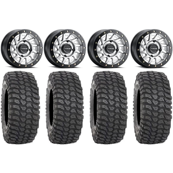 Raceline Squad Bdlk 15" Wheels Si +10mm 33" XCR350 Tires Can-Am Commander Maverick Renegade Outlander Defender