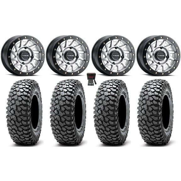 Raceline Squad Bdlk 15" Wheels Si +38mm/+10mm 32" RocScraper Tires CanAmDefender