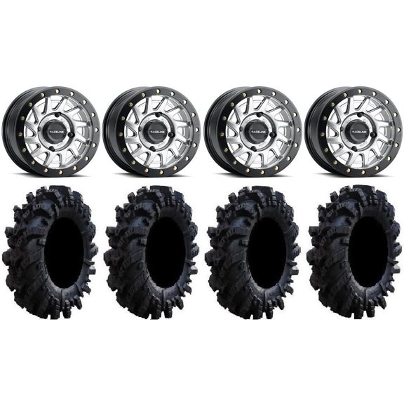 Raceline Squad Bdlk 15" Wheels Si +38mm/+10mm 34" Intimidator Tires Can-Am Defender