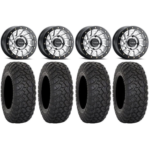Raceline Squad Bdlk 15" Wheels Si +38mm/+10mm 35" RT320 Tires Can-Am Defender