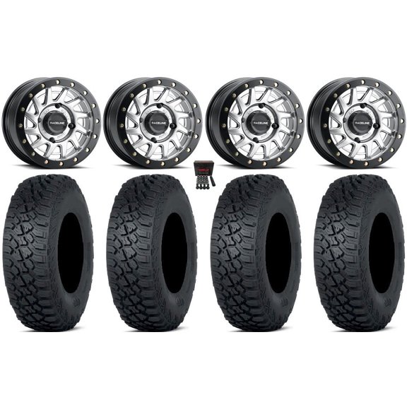 Raceline Squad Bdlk 15" Wheels Si +38mm 30" TenacityXNR 8ply Tires Can-Am Commander Maverick Renegade Outlander Defender