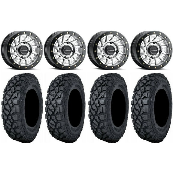 Raceline Squad Bdlk 15" Wheels Si +38mm 32" Klever X/T Tires Can-Am Commander Maverick Renegade Outlander Defender