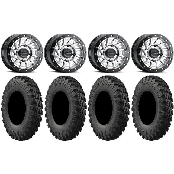 Raceline Squad Bdlk 15" Wheels Si +38mm 32" MotoRally Tires Sportsman RZR Ranger