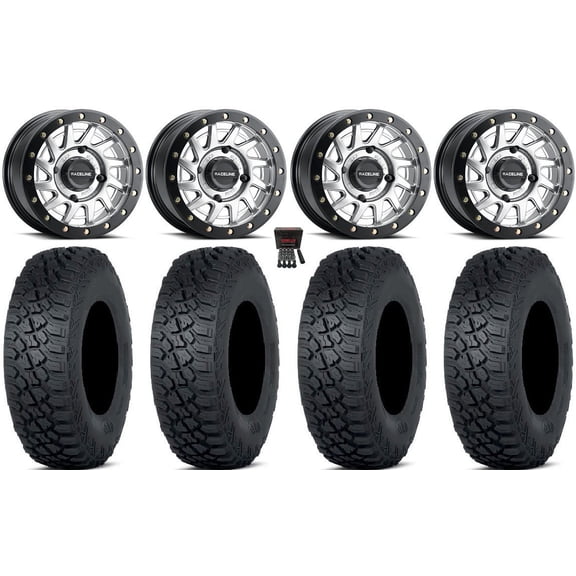 Raceline Squad Bdlk 15" Wheels Si +38mm 33" Tenacity XNR Tires Can-Am Commander Maverick Renegade Outlander Defender