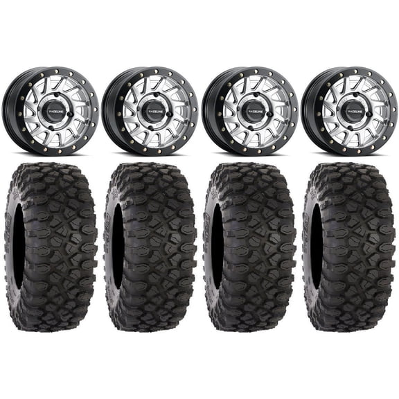 Raceline Squad Bdlk 15" Wheels Si +38mm 33" XC450 Tires Can-Am Commander Maverick Renegade Outlander Defender