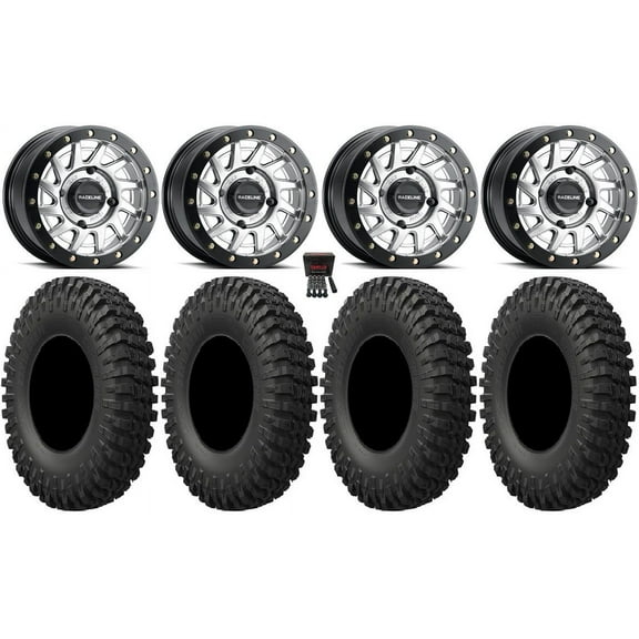 Raceline Squad Bdlk 15" Wheels Si +38mm 35" MotoCrusher Tires Can-Am Maverick X3 / Honda Pioneer 1000 / Talon