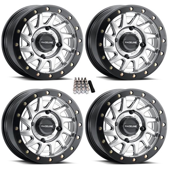 Raceline Squad Beadlock 15" Wheels/Rims Black 38mm/10mm Honda Talon