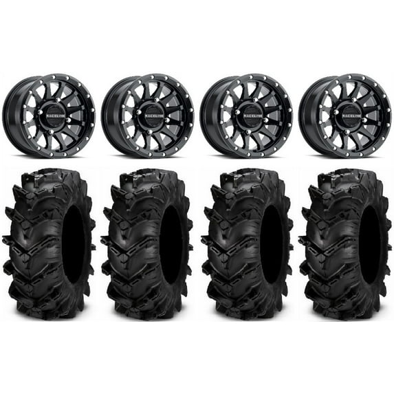Raceline Trophy 14" Black Wheels 27" Cryptid Tires Polaris RZR XP 1000 / PRO XP / Ranger XP 900/1000