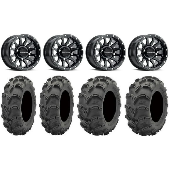 Raceline Trophy 14" Black Wheels 27" Mud Lite XL Tires Polaris RZR XP 1000 / PRO XP / Ranger XP 900/1000
