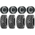 thumbnail image 1 of Raceline Trophy 14" Black Wheels 28" Bear Claw HTR Tires Sportsman RZR Ranger, 1 of 4