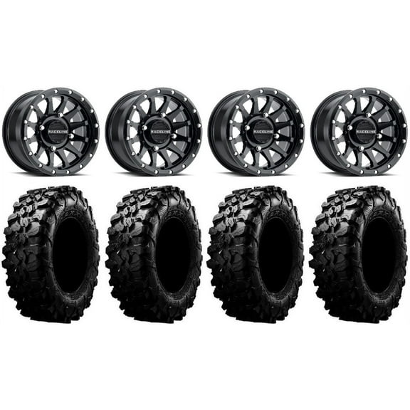 Raceline Trophy 14" Black Wheels 32" Carnivore Tires Polaris RZR XP 1000 / PRO XP / Ranger XP 900/1000