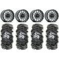 thumbnail image 1 of Raceline Trophy 14" Grey Wheels 27" Moto MTC Tires Can-Am Commander Maverick Renegade Outlander Defender, 1 of 4