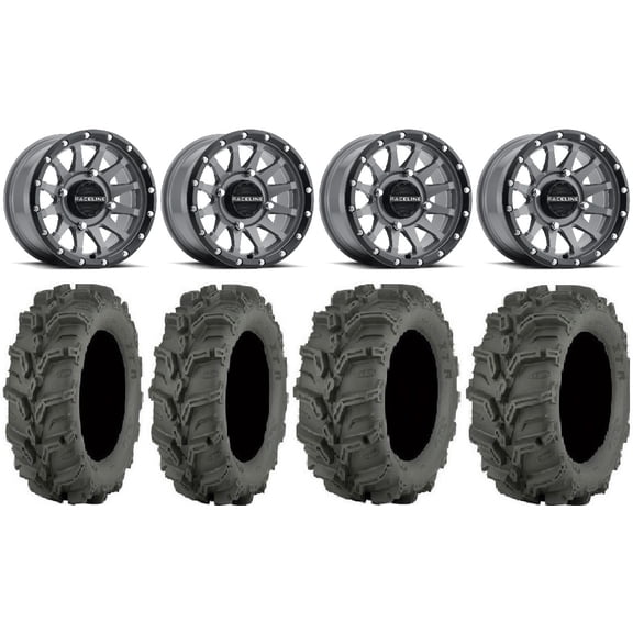 Raceline Trophy 14" Grey Wheels 27" Mud Lite XTR Tires Polaris RZR XP 1000 / PRO XP / Ranger XP 900/1000