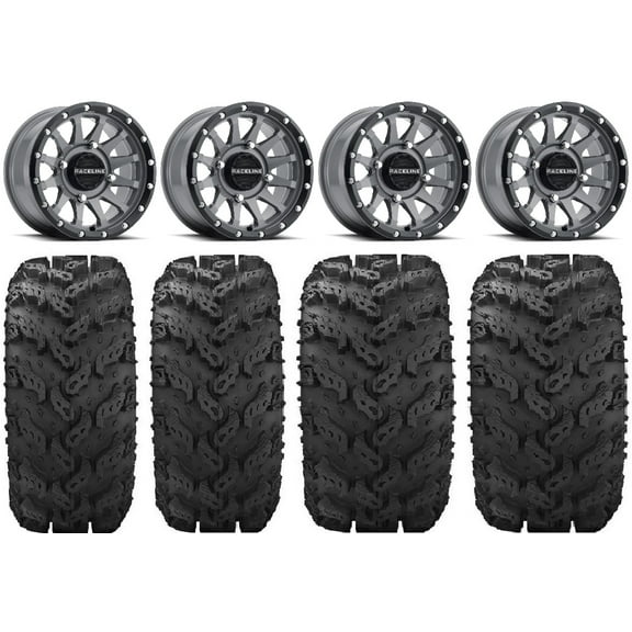 Raceline Trophy 14" Grey Wheels 27" Reptile Tires Sportsman RZR Ranger