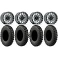 thumbnail image 1 of Raceline Trophy 14" Grey Wheels 28" MotoRally Tires Can-Am Maverick X3 / Honda Pioneer 1000 / Talon, 1 of 4