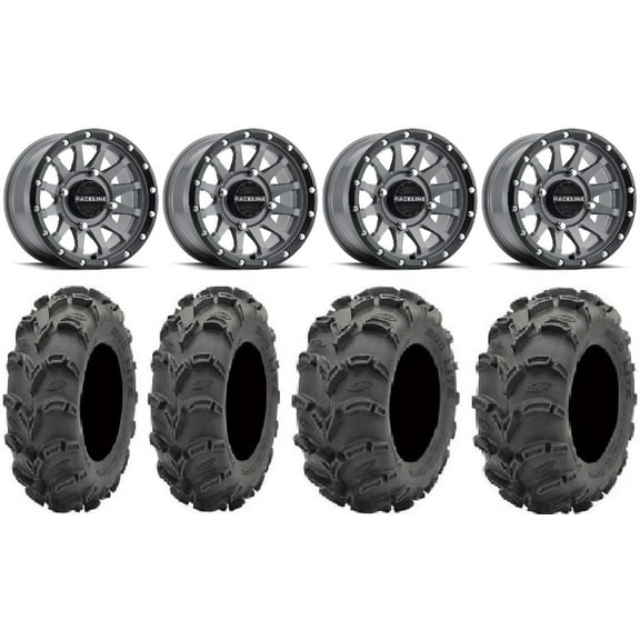 Raceline Trophy 14" Grey Wheels 28" Mud Lite XL Tires Polaris RZR XP 1000 / PRO XP / Ranger XP 900/1000