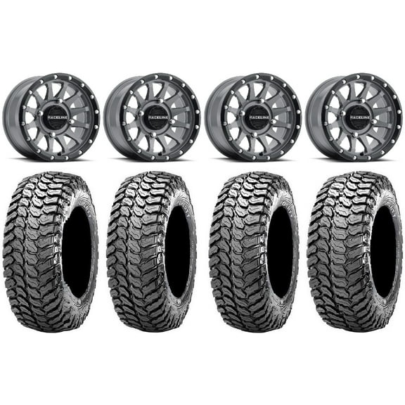 Raceline Trophy 14" Grey Wheels 30" Liberty Tires Can-Am Commander Maverick Renegade Outlander Defender