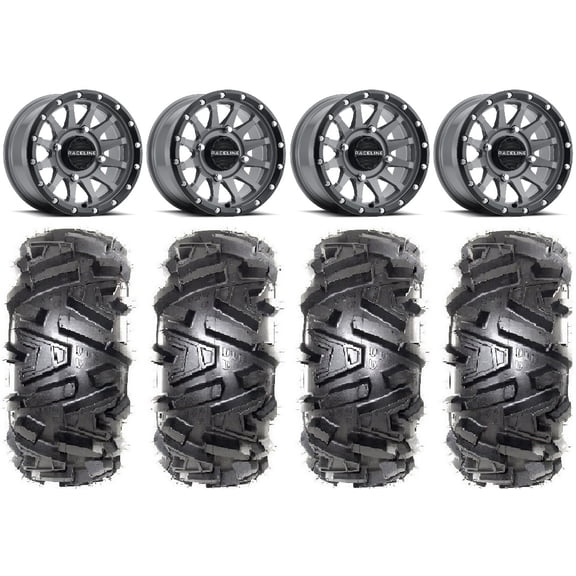 Raceline Trophy 14" Grey Wheels 30" Moto MTC Tires Polaris RZR XP 1000 / PRO XP / Ranger XP 900/1000