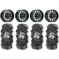 thumbnail image 1 of Raceline Trophy 14" Wheels Black +38mm/+10mm 28" Moto MTC Tires Can-Am Defender, 1 of 5