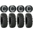 thumbnail image 1 of Raceline Trophy 14" Wheels Black +38mm/+10mm 32" XTR370 Tires Honda Talon, 1 of 5
