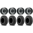 thumbnail image 1 of Raceline Trophy 14" Wheels Black +38mm 28" MotoVator Tires Sportsman RZR Ranger, 1 of 4