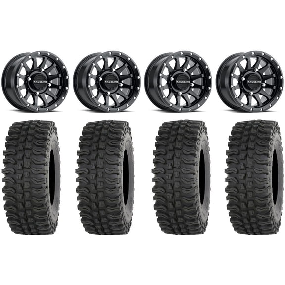 Raceline Trophy 14" Wheels Black +38mm 30" BDC Tires Polaris RZR XP 1000 / PRO XP / Ranger XP 900/1000