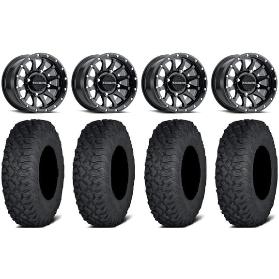 Raceline Trophy 15" Black Wheels 35" Coyote Tires Sportsman RZR Ranger