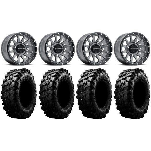 Raceline Trophy 15" Grey Wheels 32" Carnivore Tires Sportsman RZR Ranger