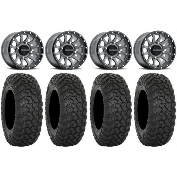 Raceline Trophy 15" Grey Wheels 32" RT320 Tires Sportsman RZR Ranger