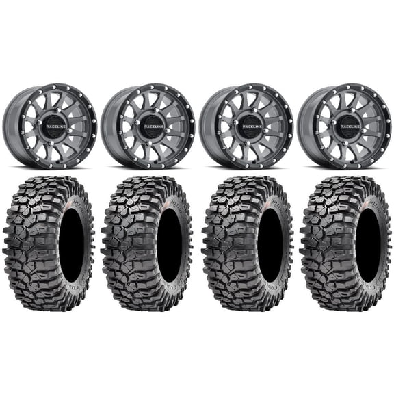 Raceline Trophy 15" Grey Wheels 32" Roxxzilla Tires Sportsman RZR Ranger