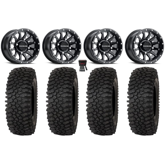 Raceline Trophy 15" Wheels Black 32" Roctane STX Tires Polaris RZR XP 1000 / PRO XP / Ranger XP 900/1000