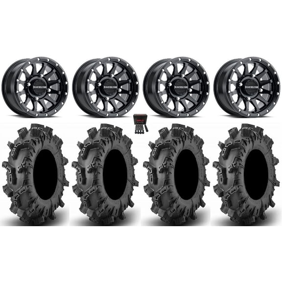 Raceline Trophy 15" Wheels Black 32" Terminator Max Tires Can-Am Maverick X3 / Honda Pioneer 1000 / Talon